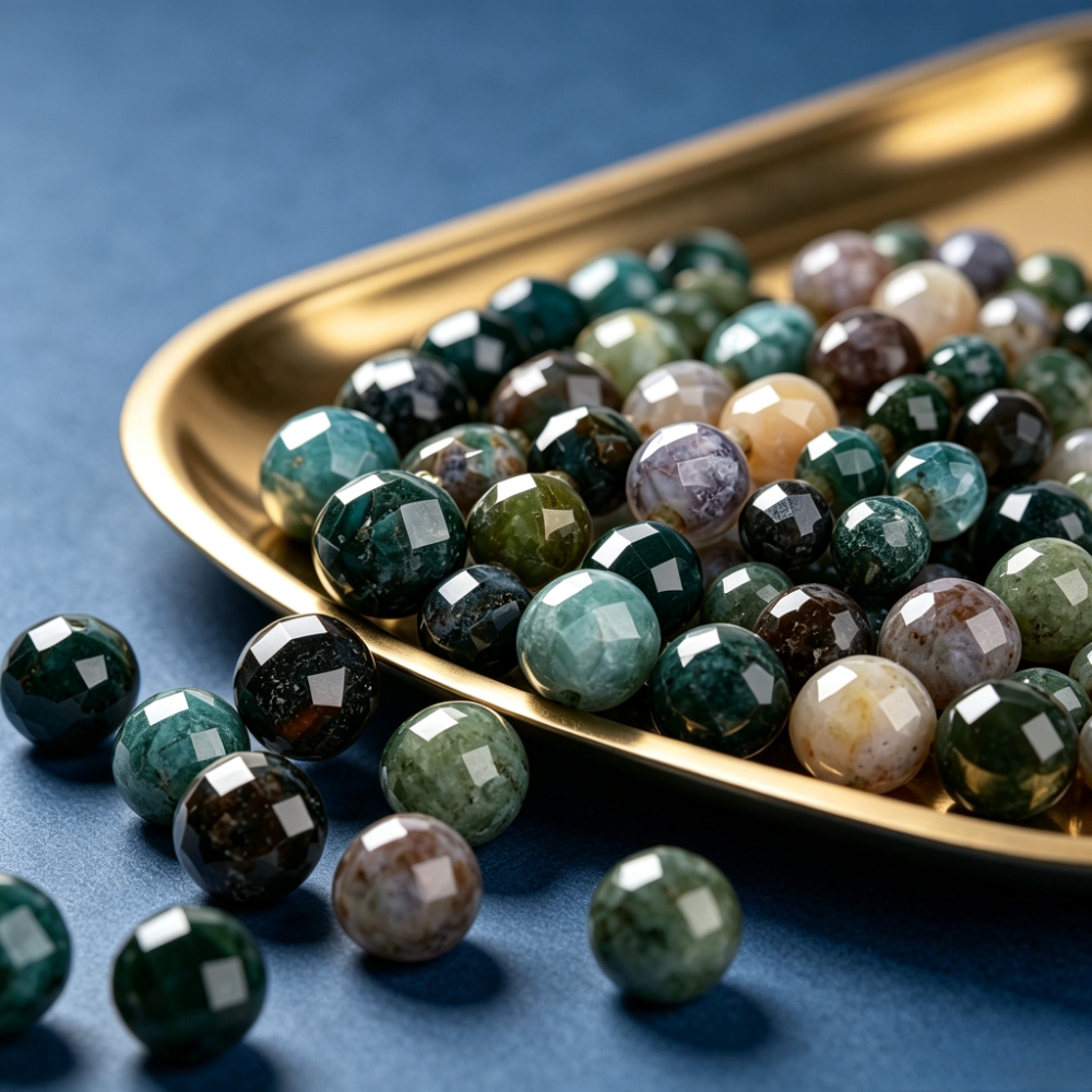 Natural Indian Agate Faceted Beads for Jewelry Making